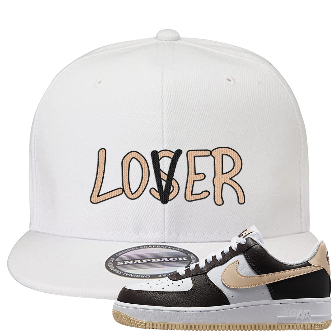 Cappuccino AF 1s Snapback Hat | Lover, White