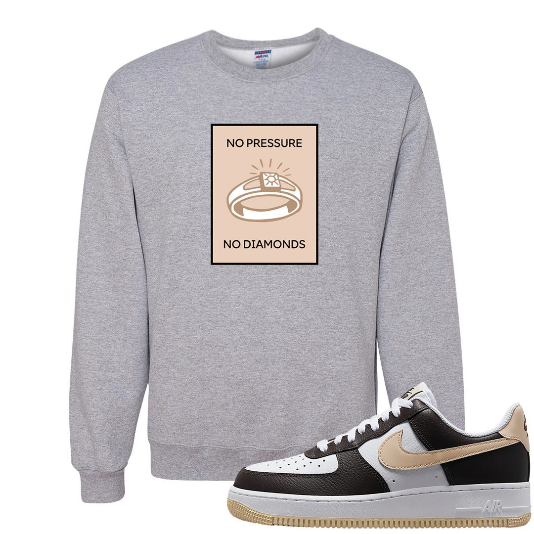 Cappuccino AF 1s Crewneck Sweatshirt | No Pressure No Diamond, Ash