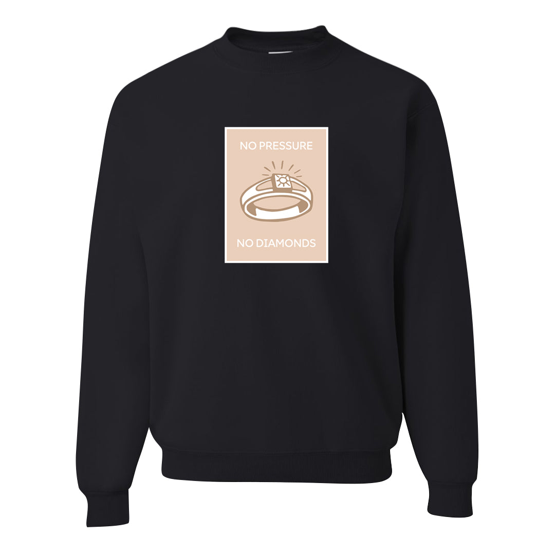 Cappuccino AF 1s Crewneck Sweatshirt | No Pressure No Diamond, Black