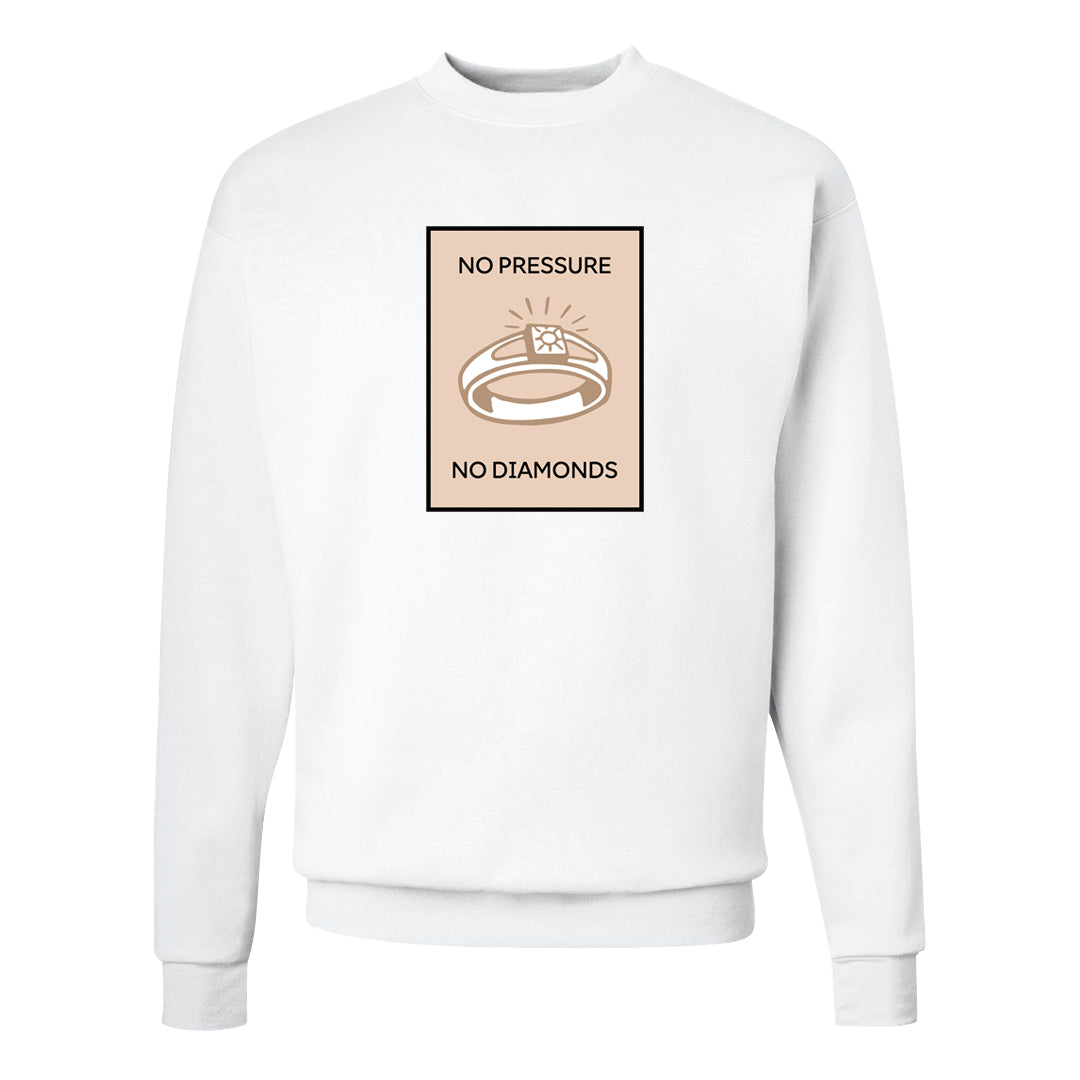 Cappuccino AF 1s Crewneck Sweatshirt | No Pressure No Diamond, White