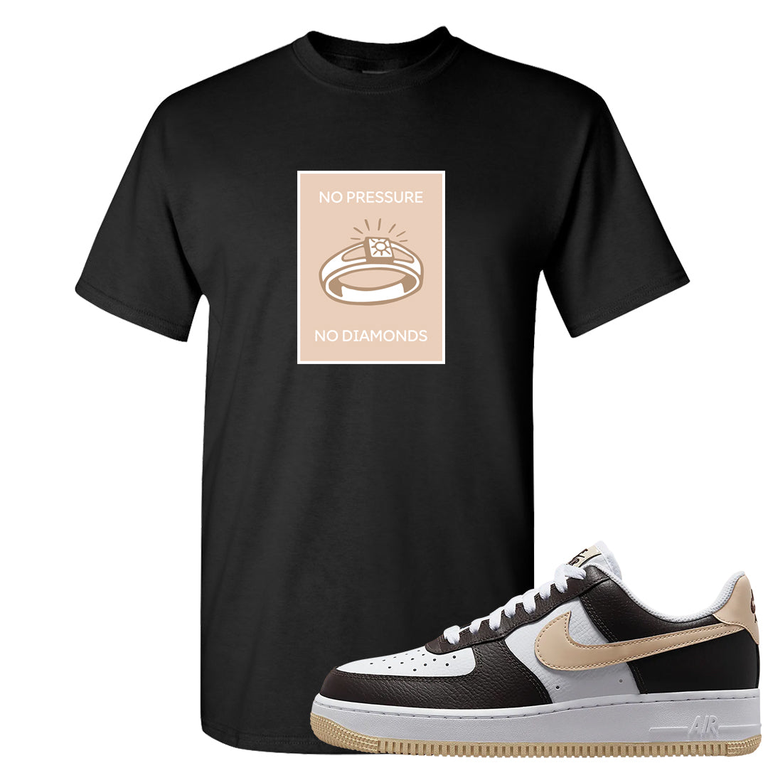 Cappuccino AF 1s T Shirt | No Pressure No Diamond, Black