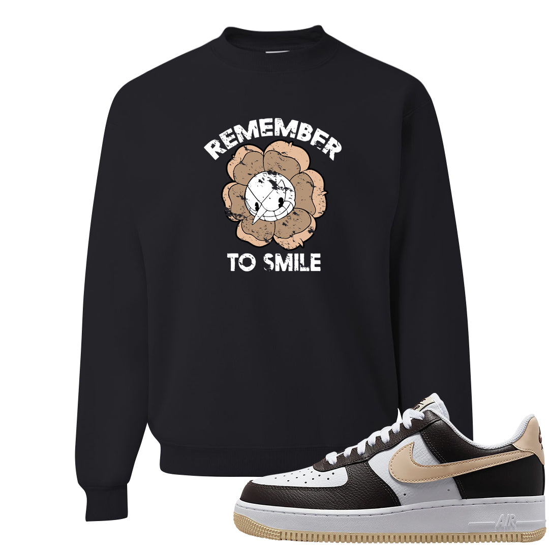 Cappuccino AF 1s Crewneck Sweatshirt | Remember To Smile, Black