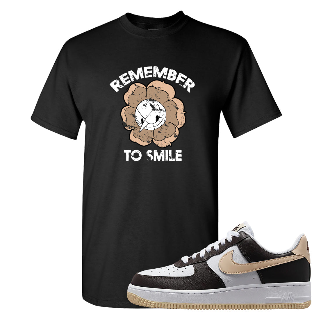 Cappuccino AF 1s T Shirt | Remember To Smile, Black