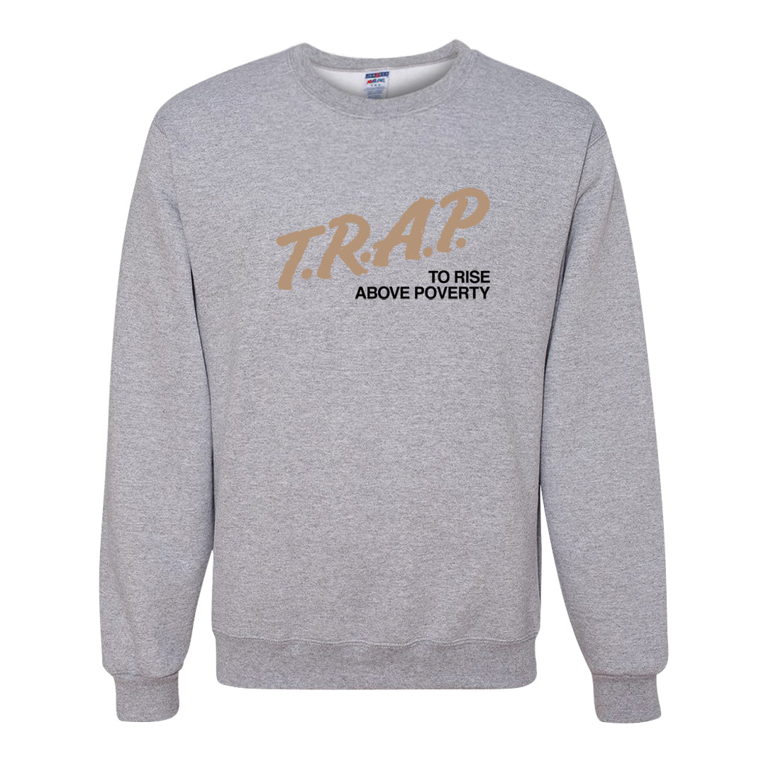 Cappuccino AF 1s Crewneck Sweatshirt | Trap To Rise Above Poverty, Ash