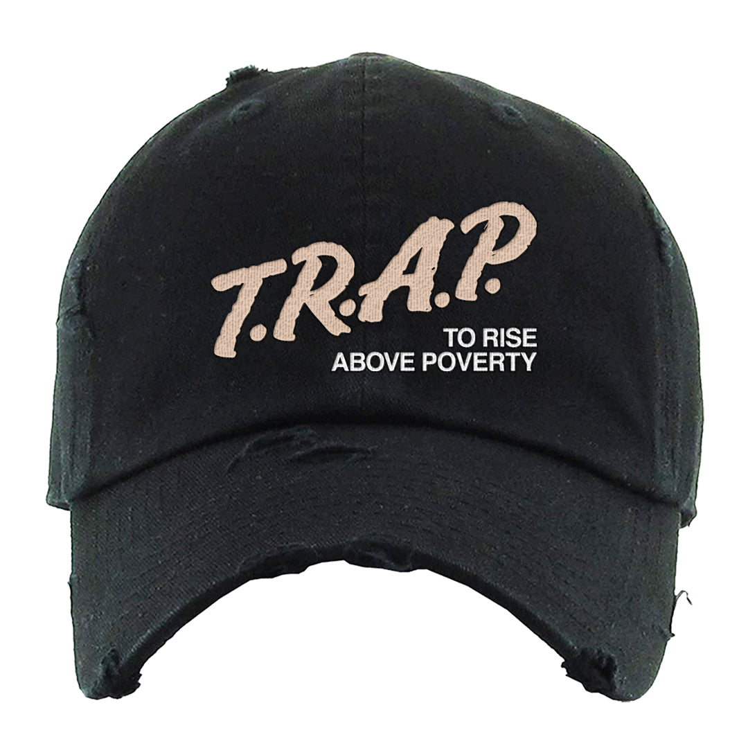 Cappuccino AF 1s Distressed Dad Hat | Trap To Rise Above Poverty, Black
