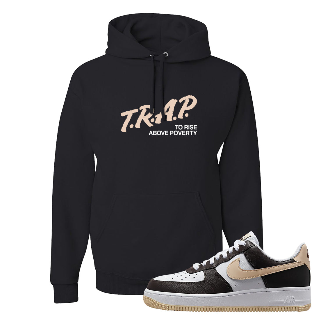 Cappuccino AF 1s Hoodie | Trap To Rise Above Poverty, Black