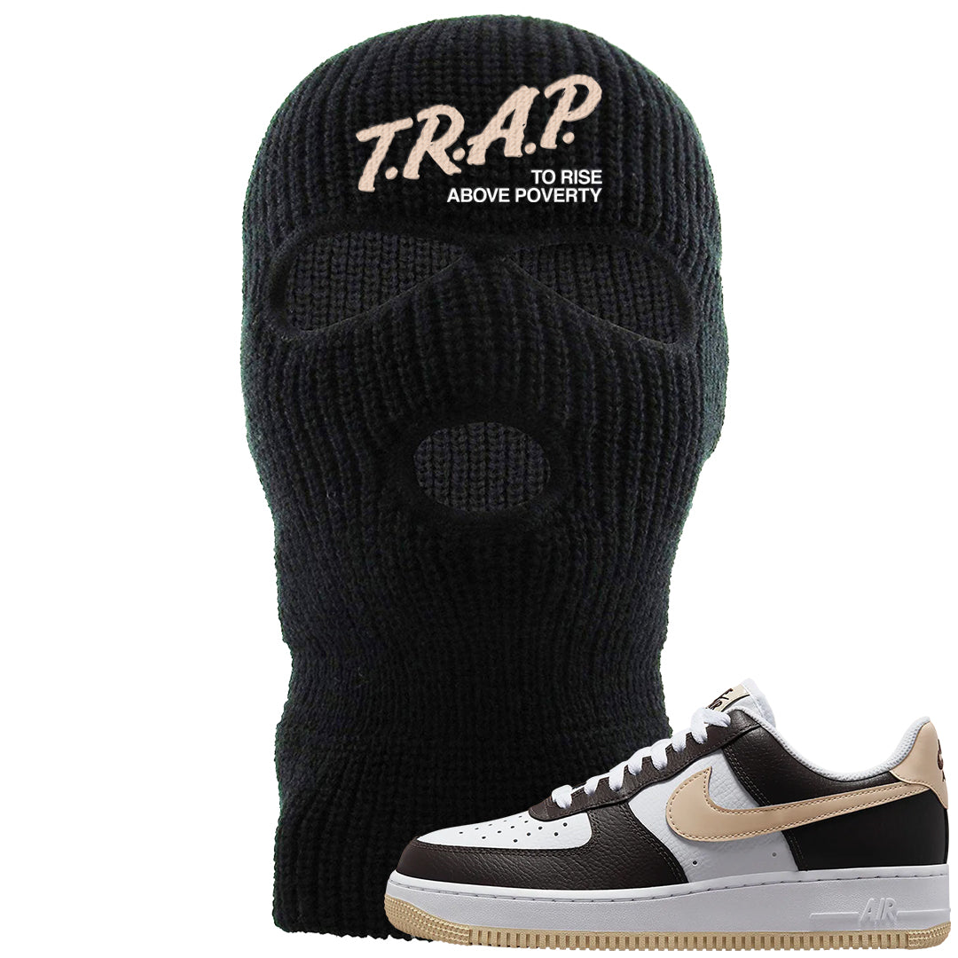 Cappuccino AF 1s Ski Mask | Trap To Rise Above Poverty, Black
