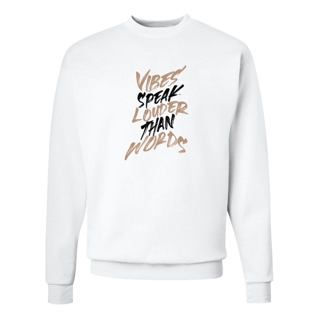 Cappuccino AF 1s Crewneck Sweatshirt | Vibes Speak Louder Than Words, White