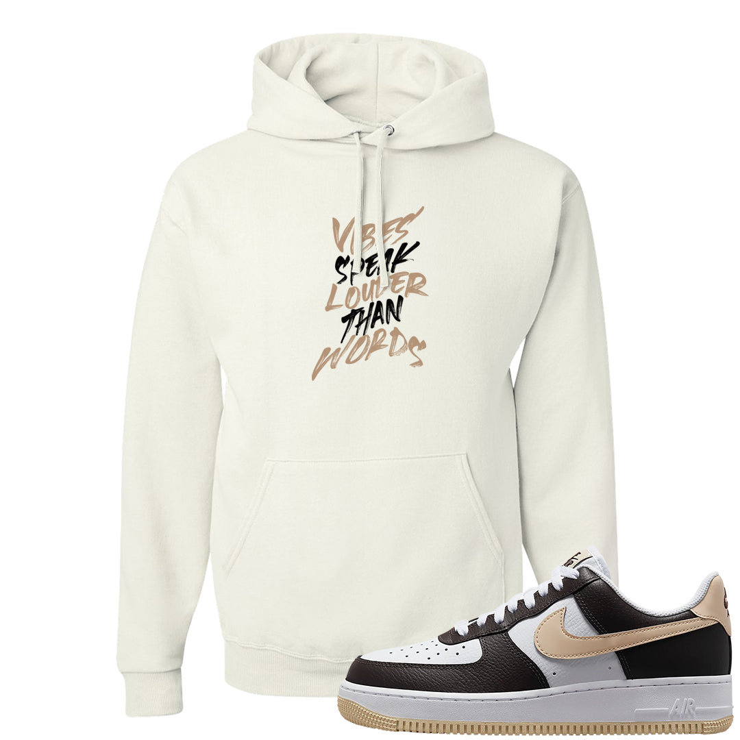 Cappuccino AF 1s Hoodie | Vibes Speak Louder Than Words, White