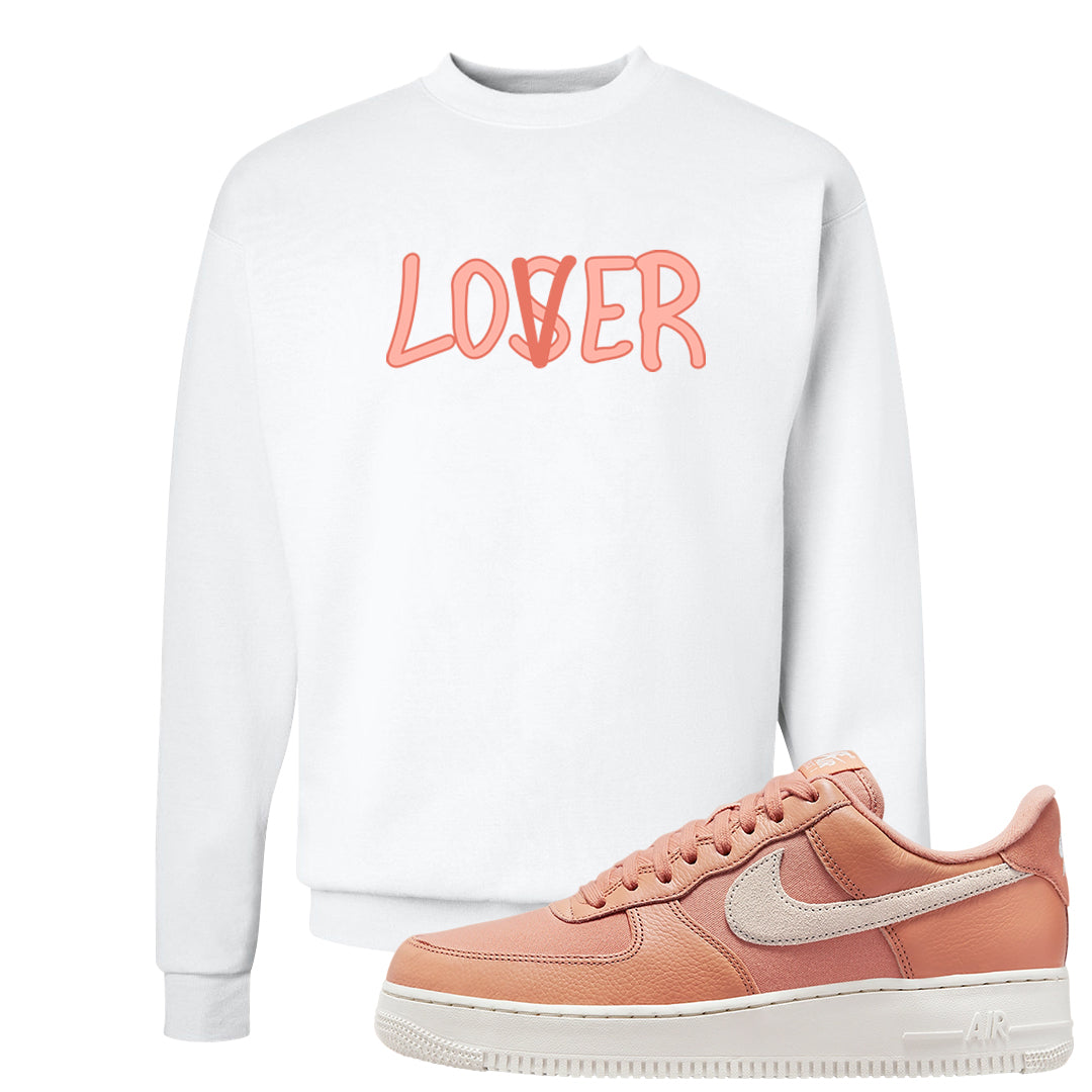 Amber Brown Low  AF1s Crewneck Sweatshirt | Lover, White