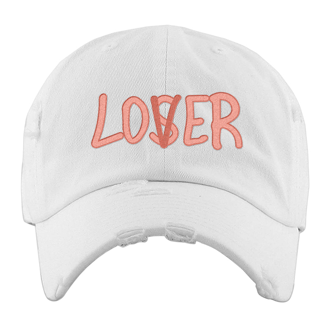 Amber Brown Low  AF1s Distressed Dad Hat | Lover, White