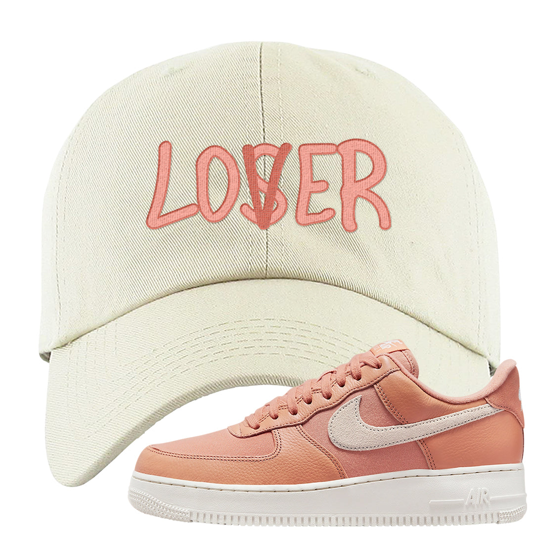Amber Brown Low  AF1s Dad Hat | Lover, White