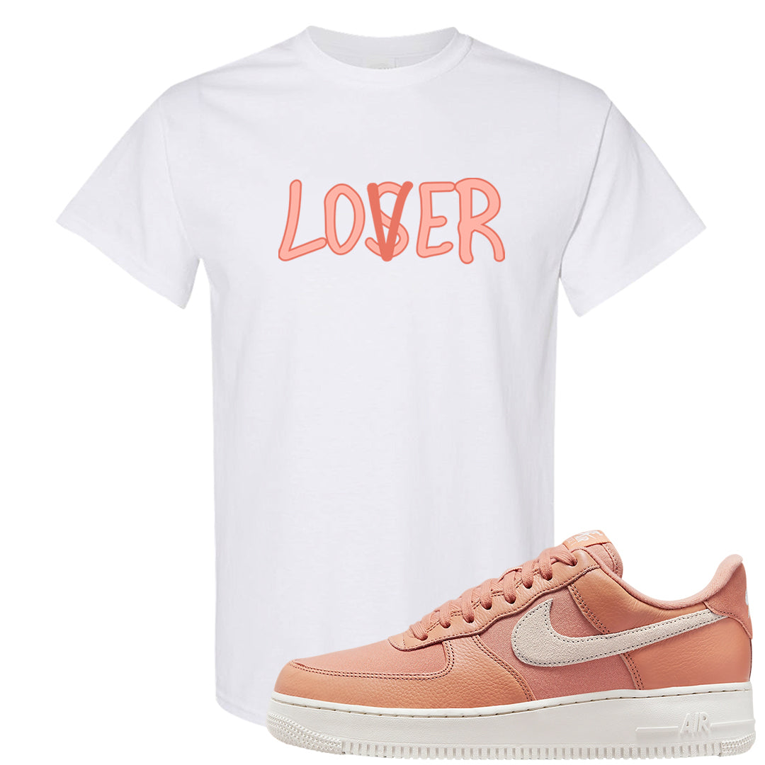 Amber Brown Low  AF1s T Shirt | Lover, White