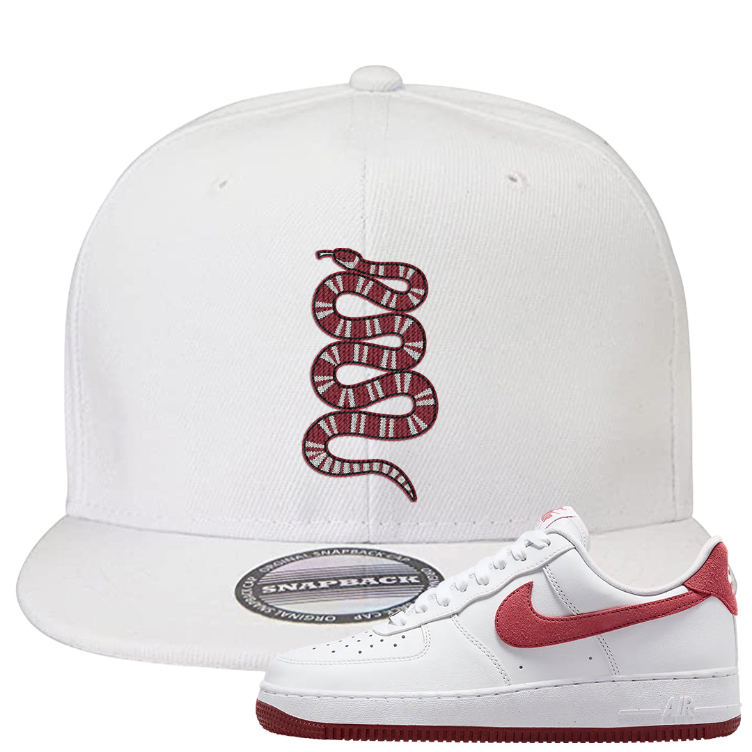 Adobe Low AF 1s Snapback Hat | Coiled Snake, White