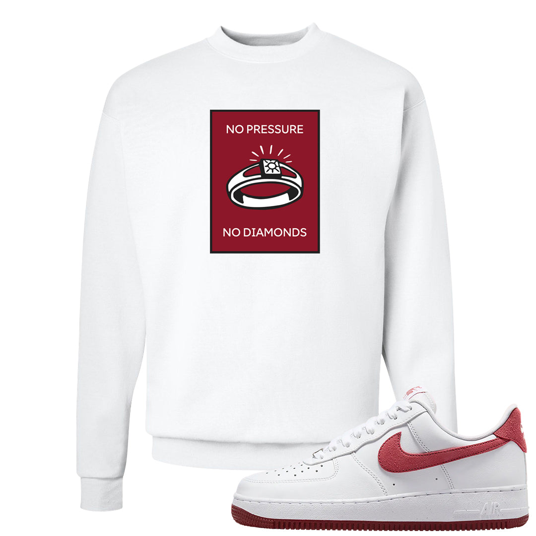 Adobe Low AF 1s Crewneck Sweatshirt | No Pressure No Diamond, White