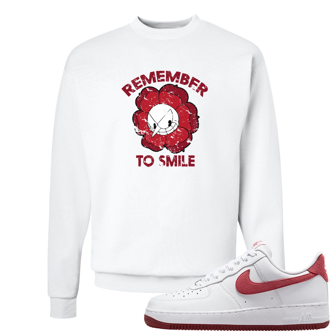 Adobe Low AF 1s Crewneck Sweatshirt | Remember To Smile, White