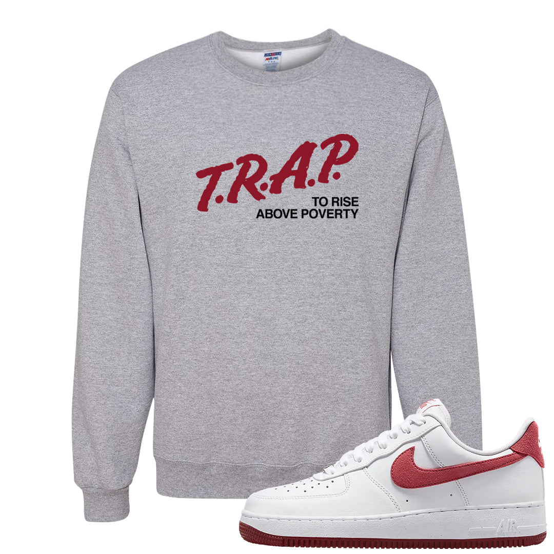 Adobe Low AF 1s Crewneck Sweatshirt | Trap To Rise Above Poverty, Ash