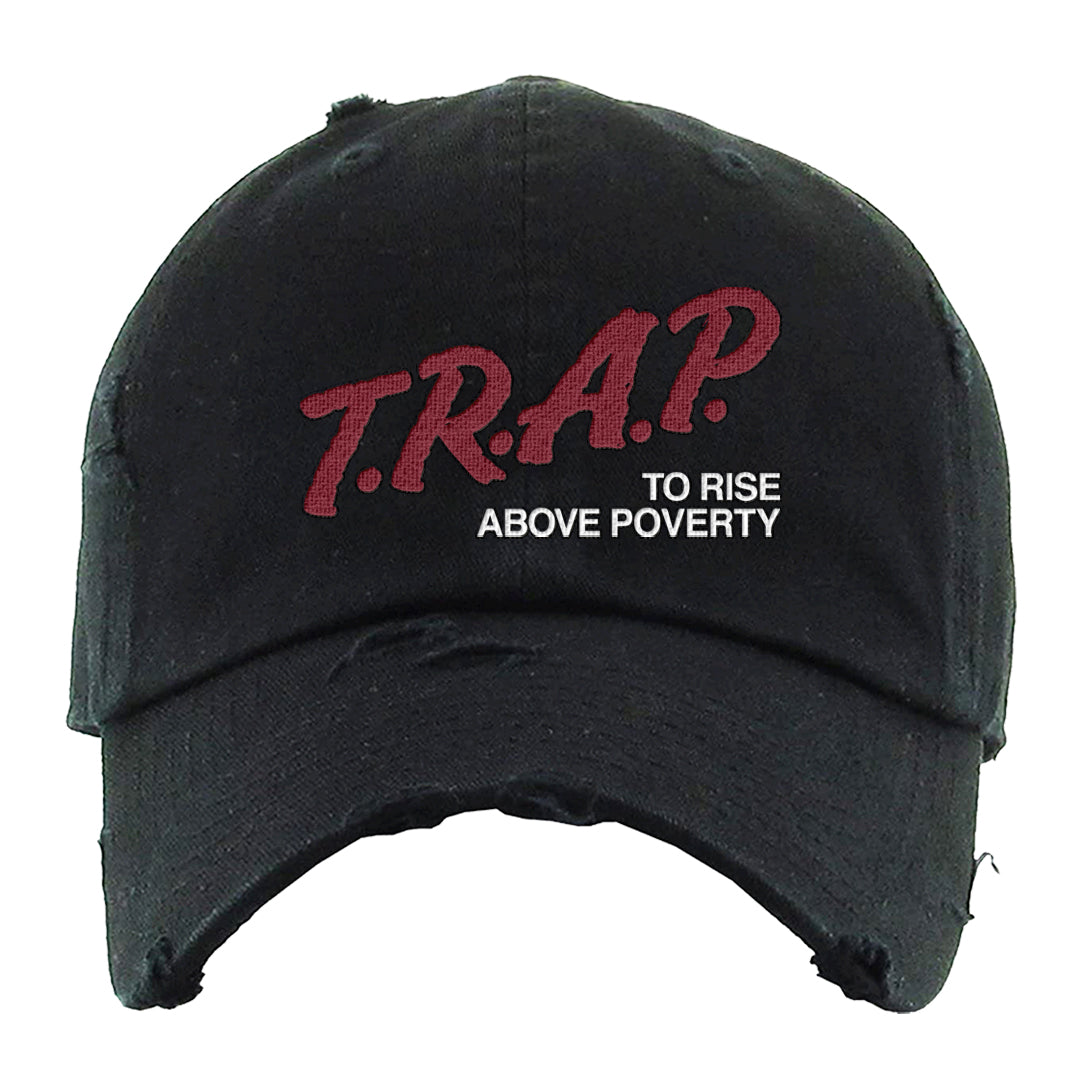 Adobe Low AF 1s Distressed Dad Hat | Trap To Rise Above Poverty, Black