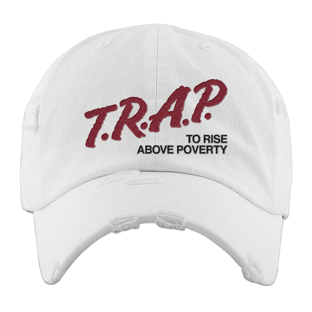 Adobe Low AF 1s Distressed Dad Hat | Trap To Rise Above Poverty, White