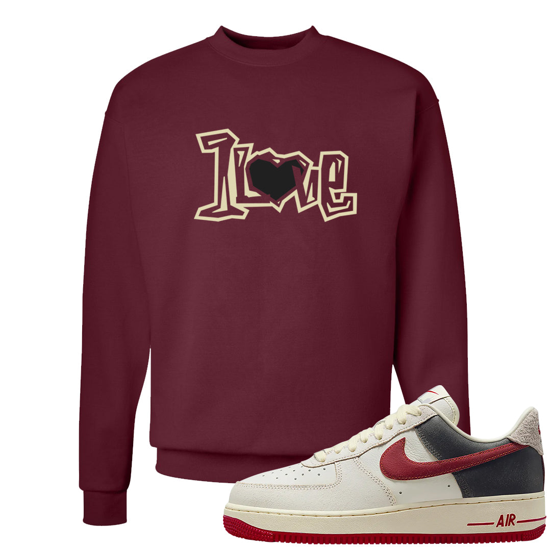 Chicago Low AF 1s Crewneck Sweatshirt | 1 Love, Cardinal