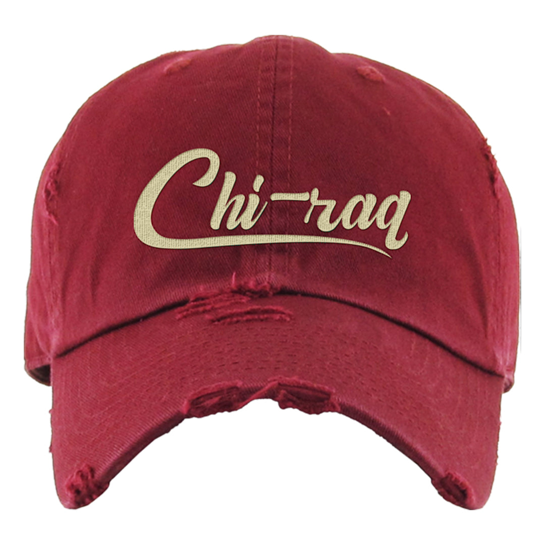 Chicago Low AF 1s Distressed Dad Hat | Chiraq, Burgundy