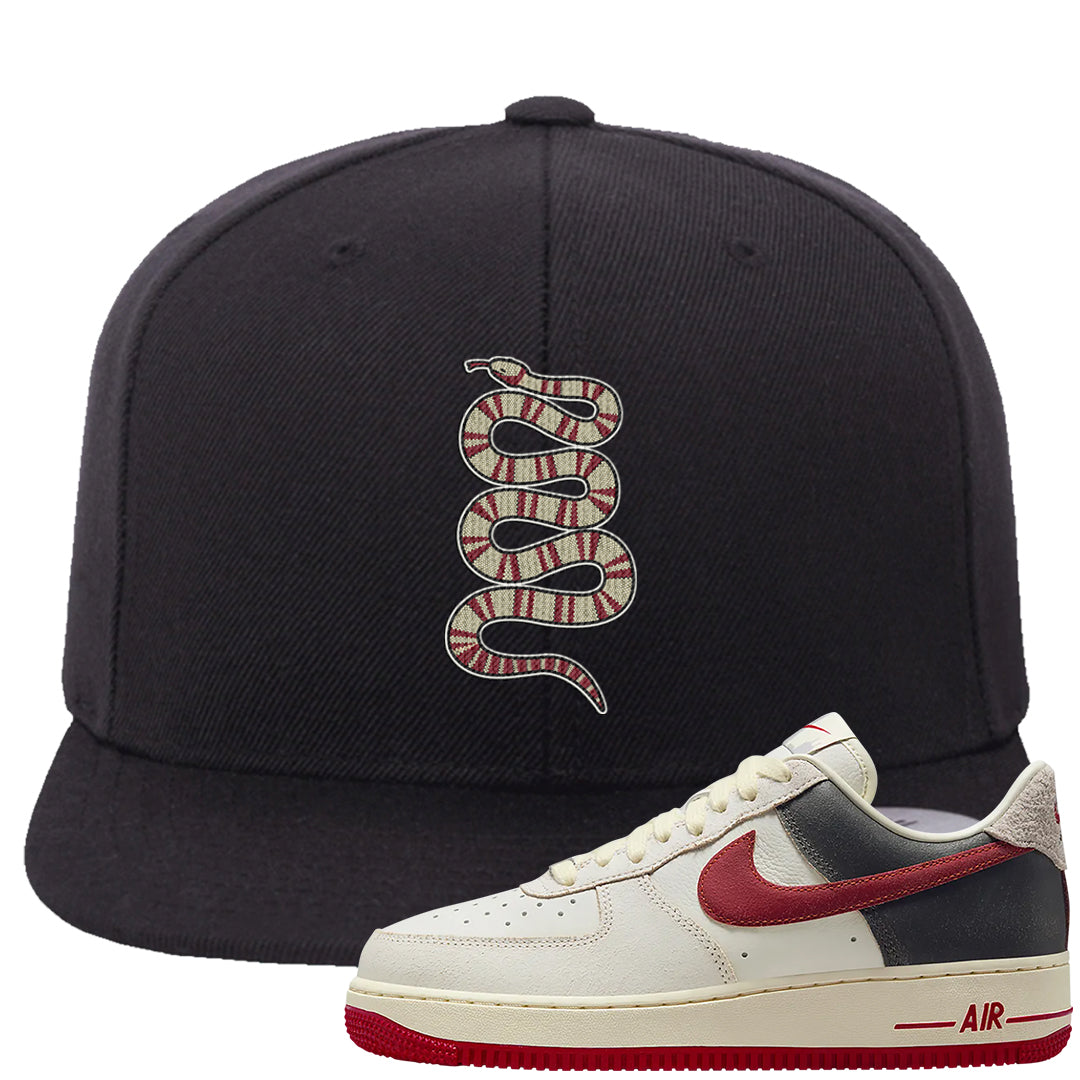 Chicago Low AF 1s Snapback Hat | Coiled Snake, Black