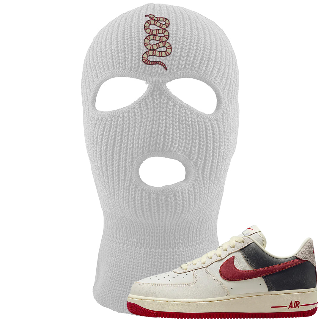 Chicago Low AF 1s Ski Mask | Coiled Snake, White