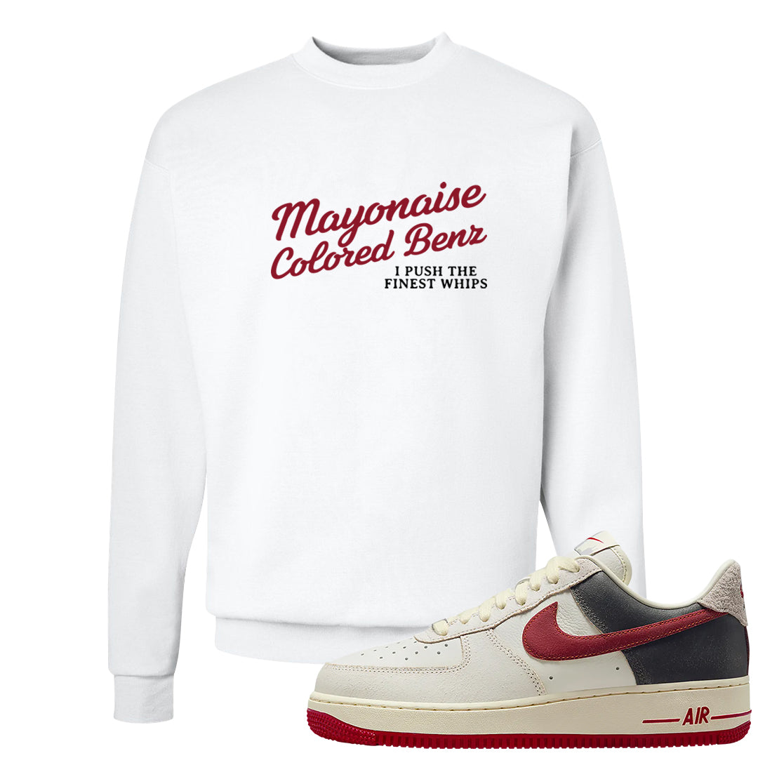 Chicago Low AF 1s Crewneck Sweatshirt | Mayonaise Colored Benz, White