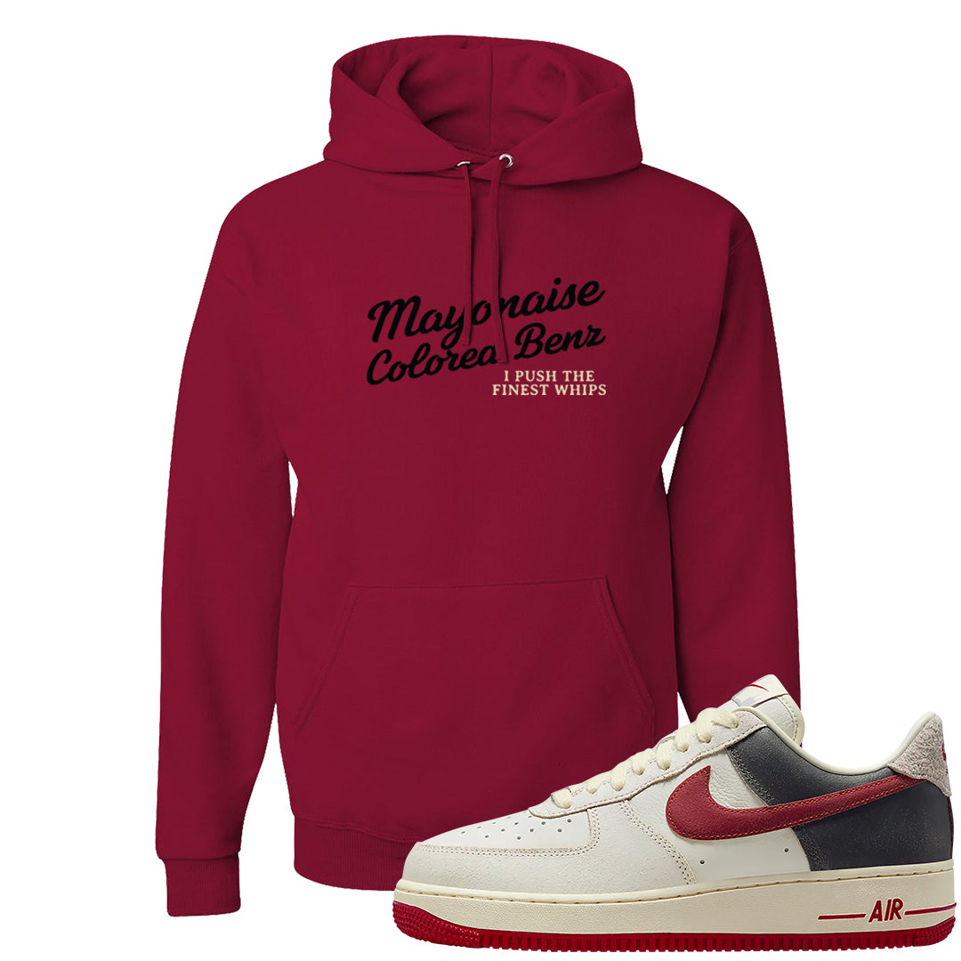 Chicago Low AF 1s Hoodie | Mayonaise Colored Benz, Cardinal