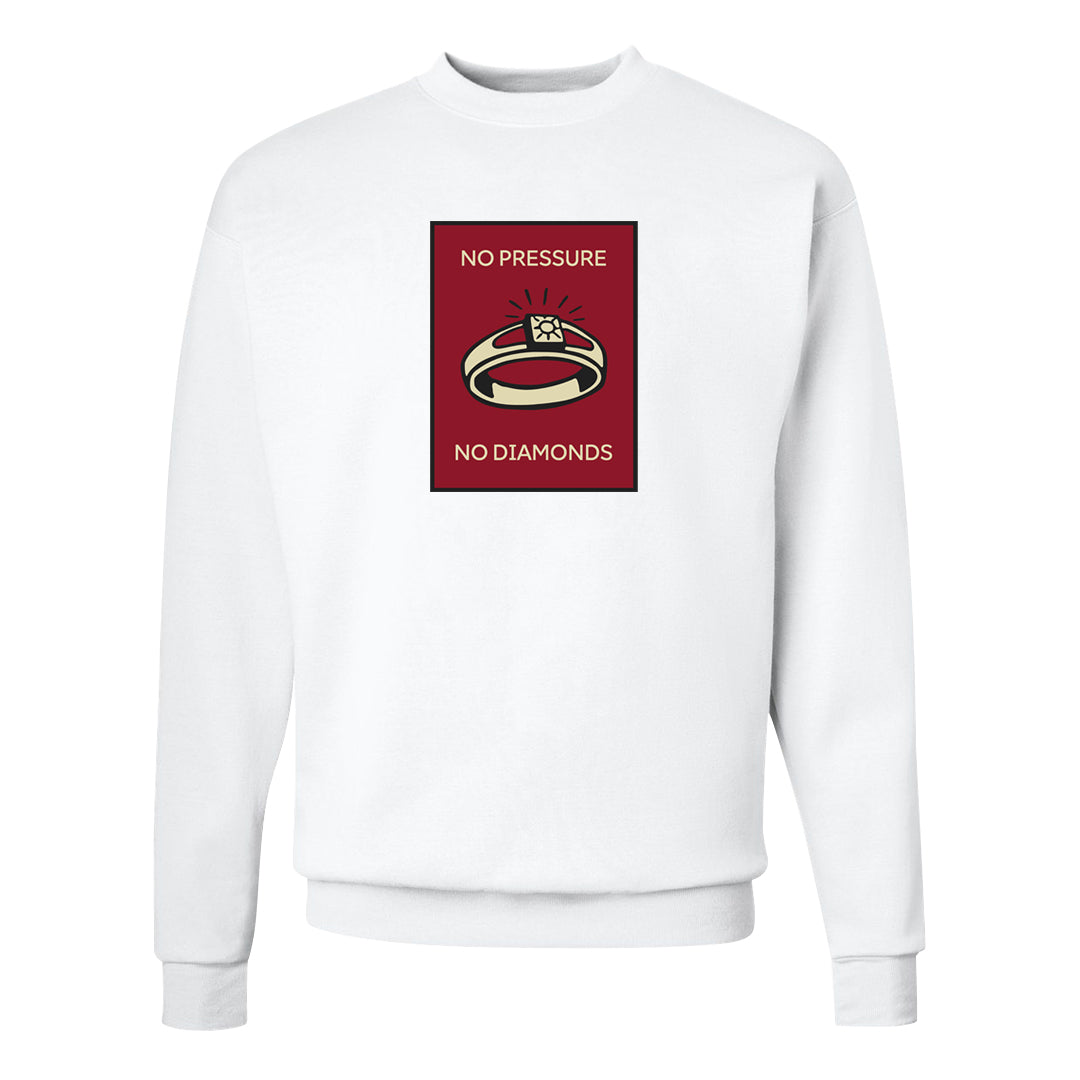 Chicago Low AF 1s Crewneck Sweatshirt | No Pressure No Diamond, White