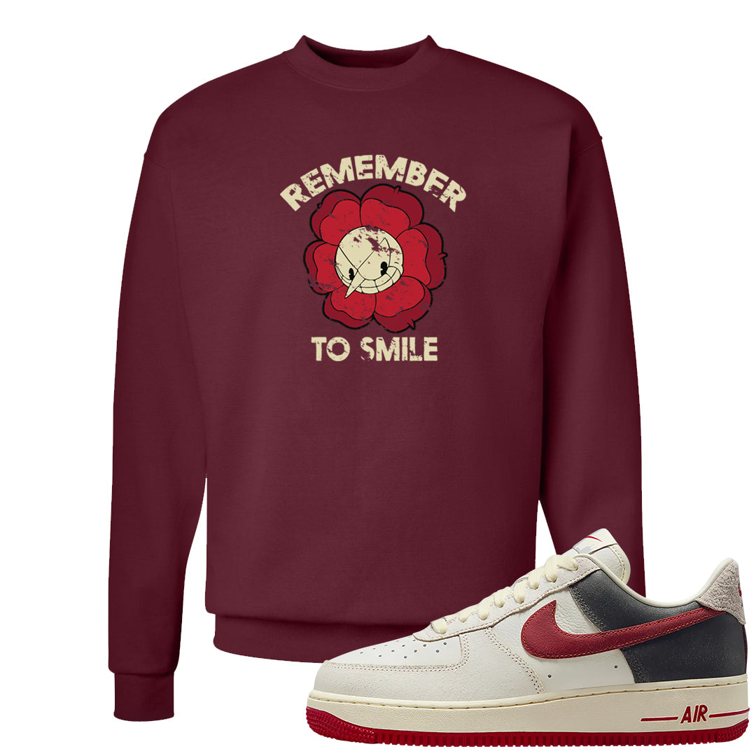 Chicago Low AF 1s Crewneck Sweatshirt | Remember To Smile, Cardinal