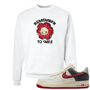 Chicago Low AF 1s Crewneck Sweatshirt | Remember To Smile, White