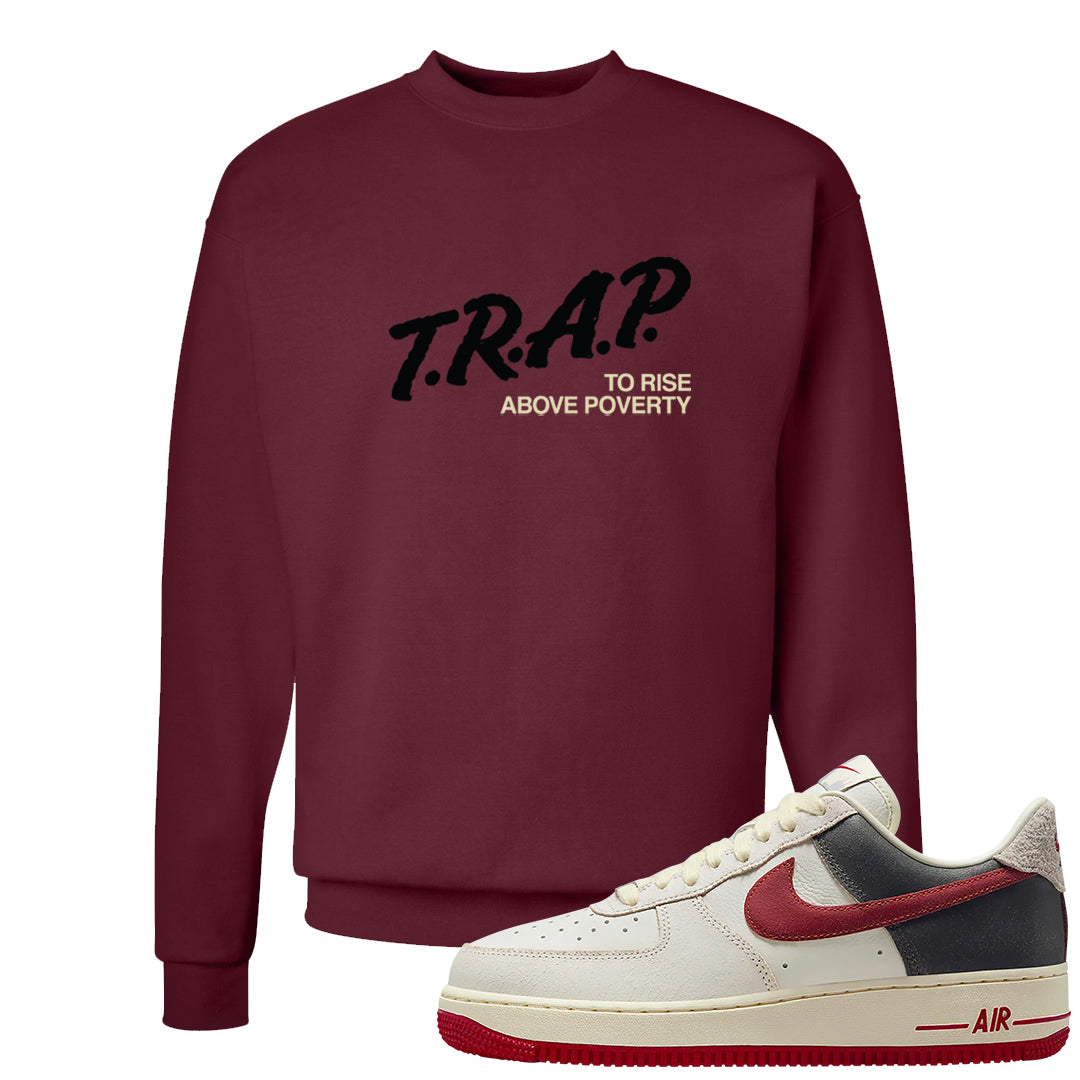 Chicago Low AF 1s Crewneck Sweatshirt | Trap To Rise Above Poverty, Cardinal
