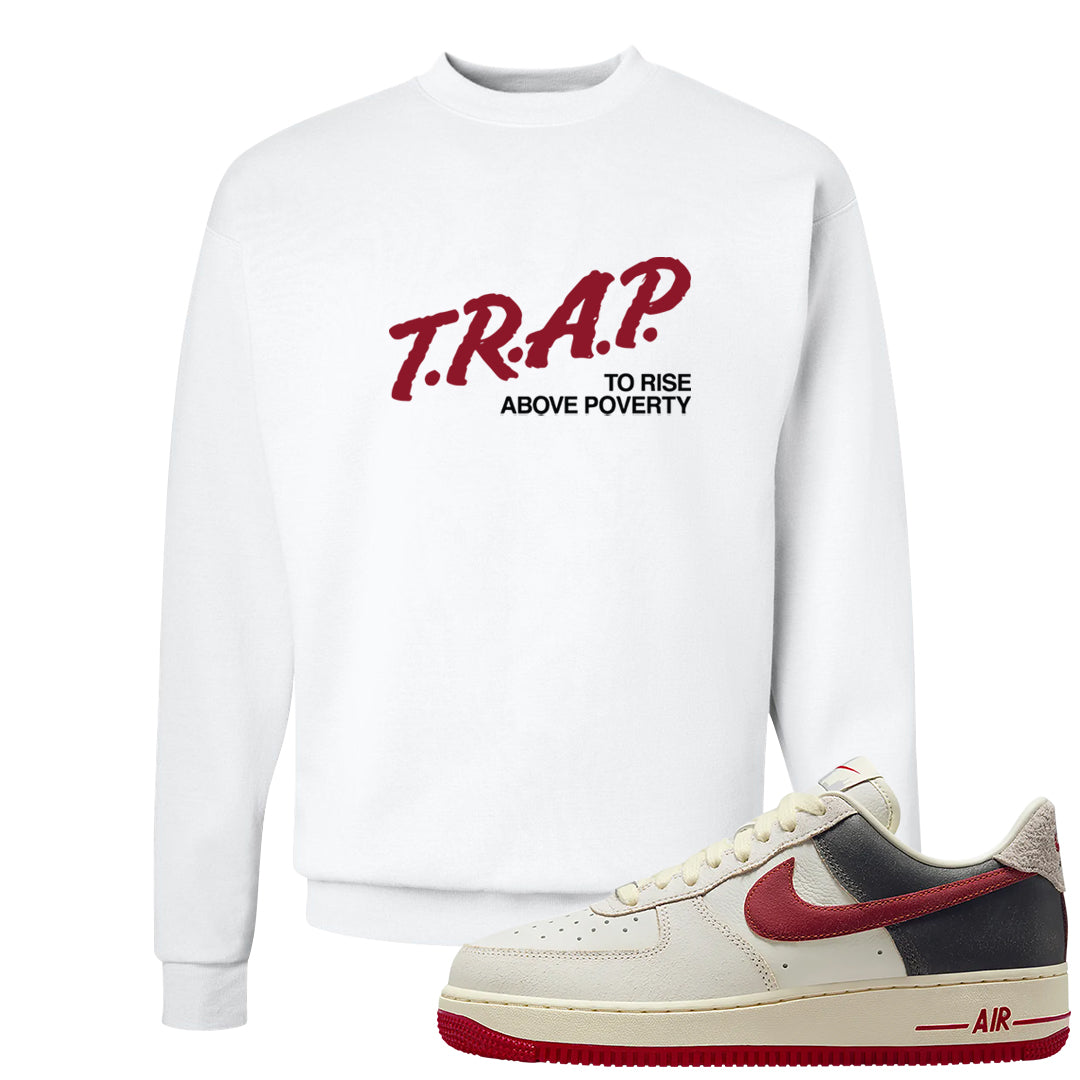 Chicago Low AF 1s Crewneck Sweatshirt | Trap To Rise Above Poverty, White