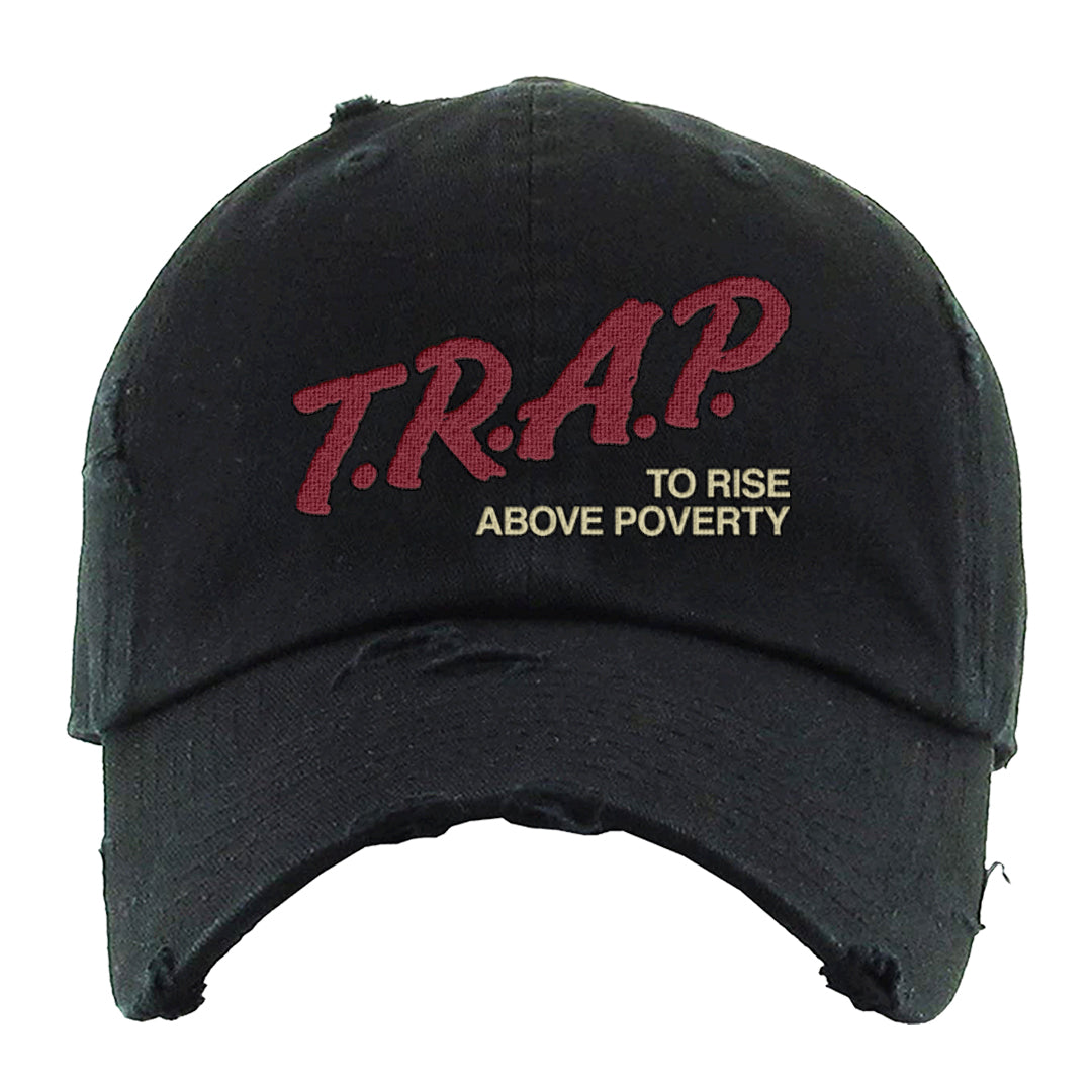 Chicago Low AF 1s Distressed Dad Hat | Trap To Rise Above Poverty, Black