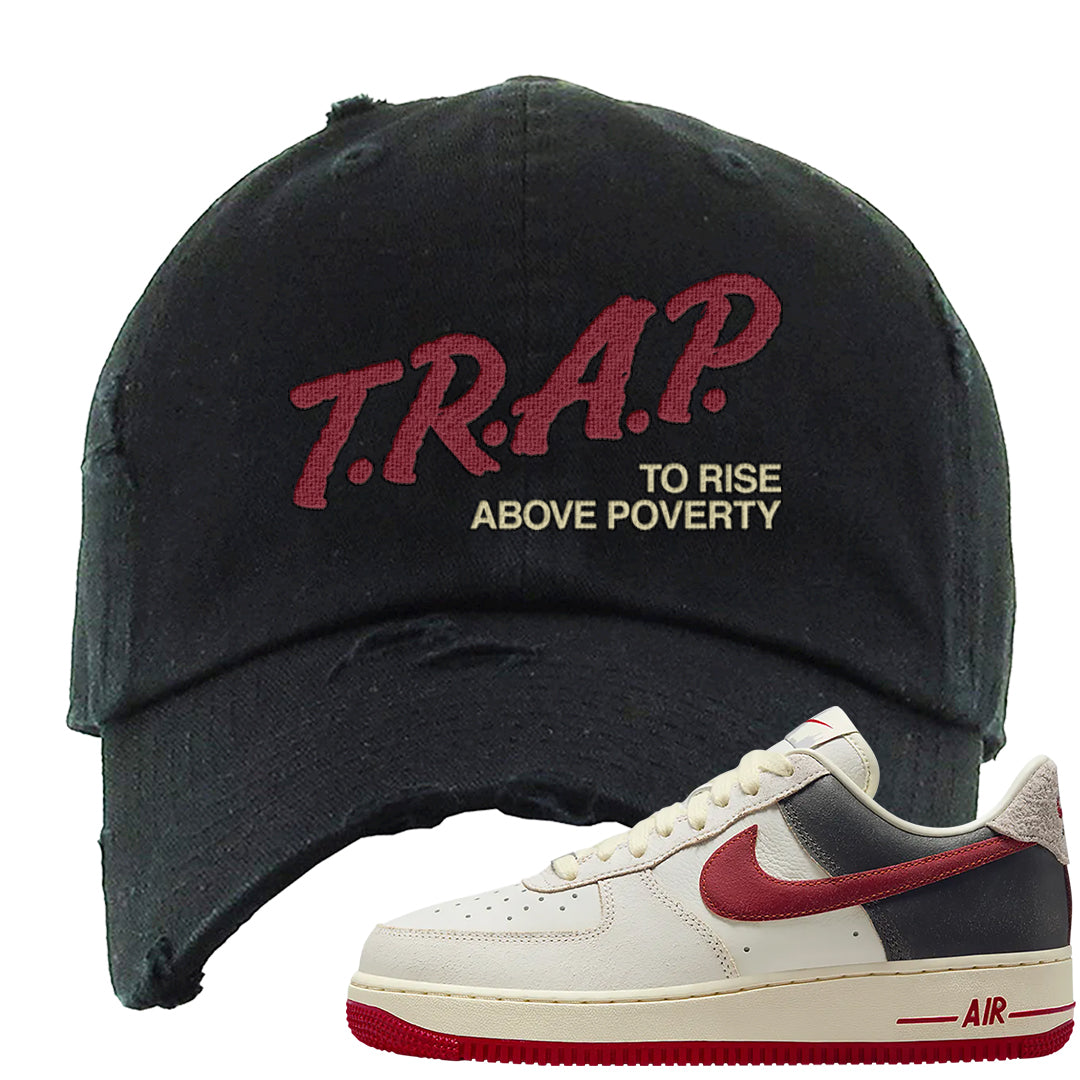 Chicago Low AF 1s Distressed Dad Hat | Trap To Rise Above Poverty, Black