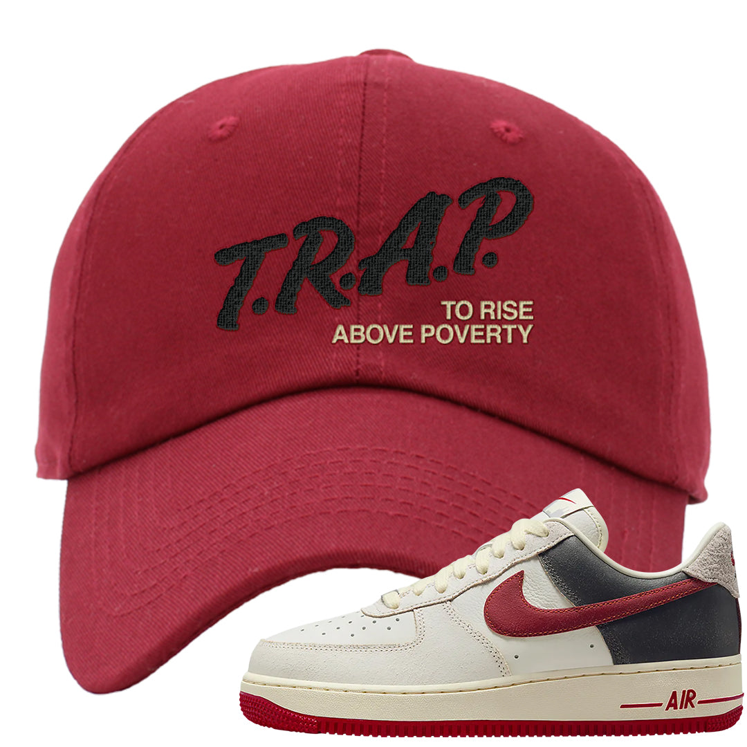 Chicago Low AF 1s Dad Hat | Trap To Rise Above Poverty, Burgundy
