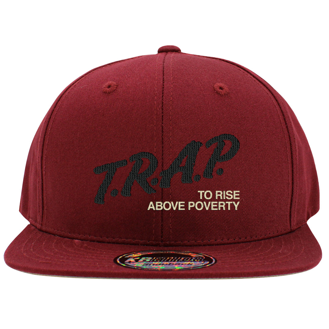 Chicago Low AF 1s Snapback Hat | Trap To Rise Above Poverty, Burgundy