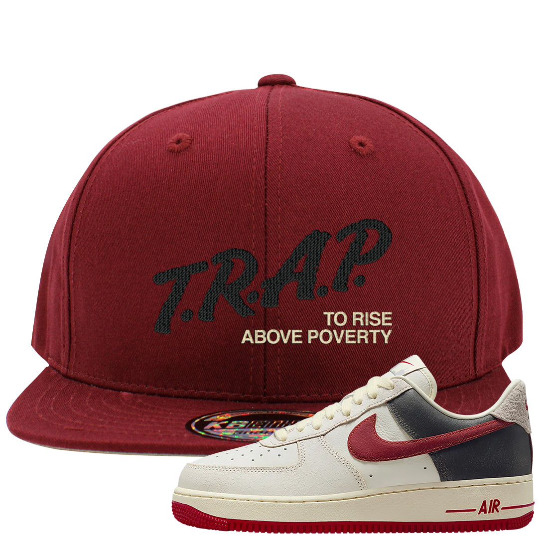 Chicago Low AF 1s Snapback Hat | Trap To Rise Above Poverty, Burgundy
