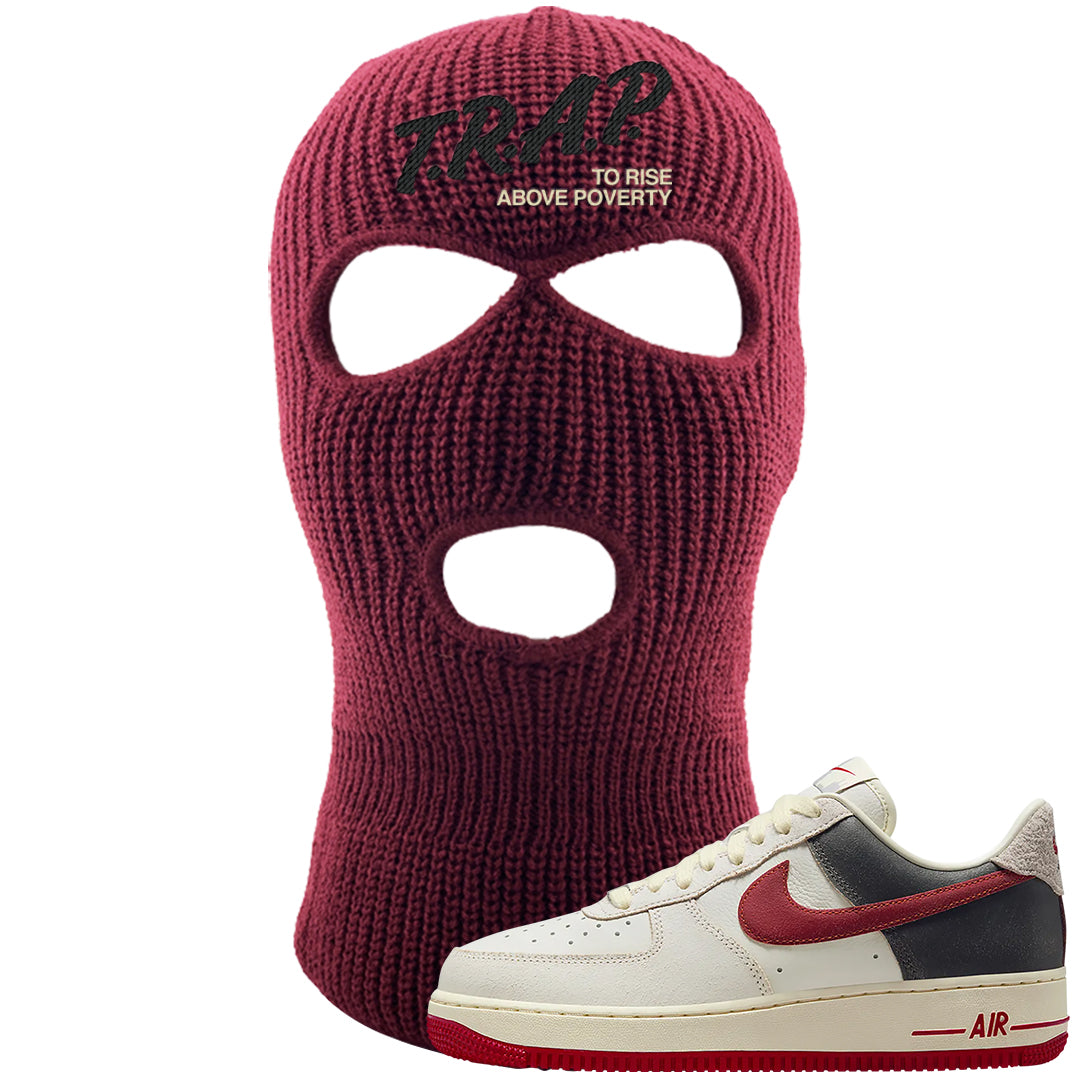 Chicago Low AF 1s Ski Mask | Trap To Rise Above Poverty, Burgundy