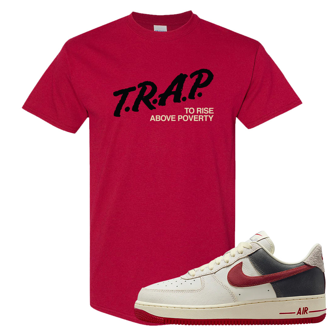 Chicago Low AF 1s T Shirt | Trap To Rise Above Poverty, Cardinal