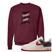 Chicago Low AF 1s Crewneck Sweatshirt | Vibes Speak Louder Than Words, Cardinal