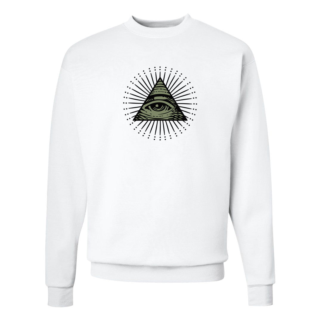 Color of The Month Low 1s Crewneck Sweatshirt | All Seeing Eye, White