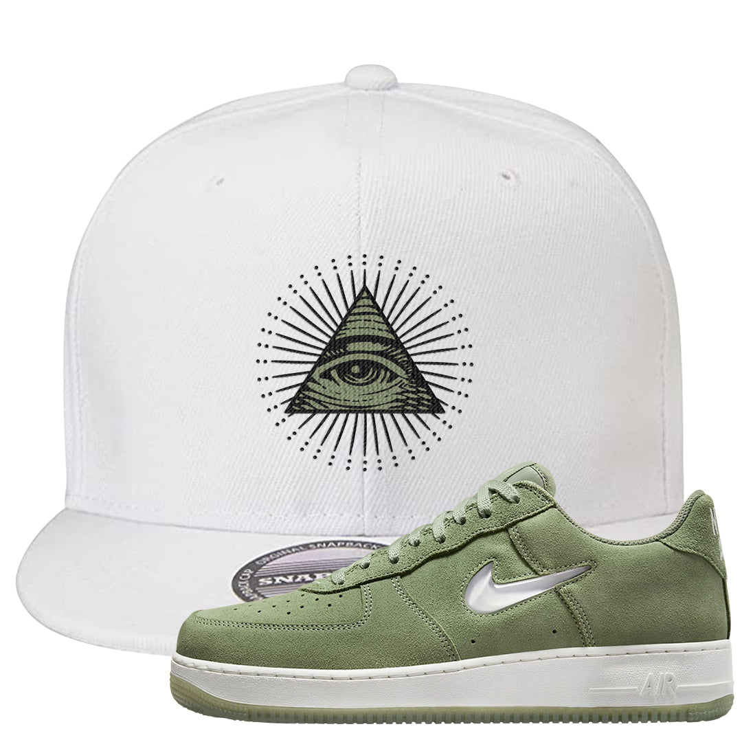 Color of The Month Low 1s Snapback Hat | All Seeing Eye, White