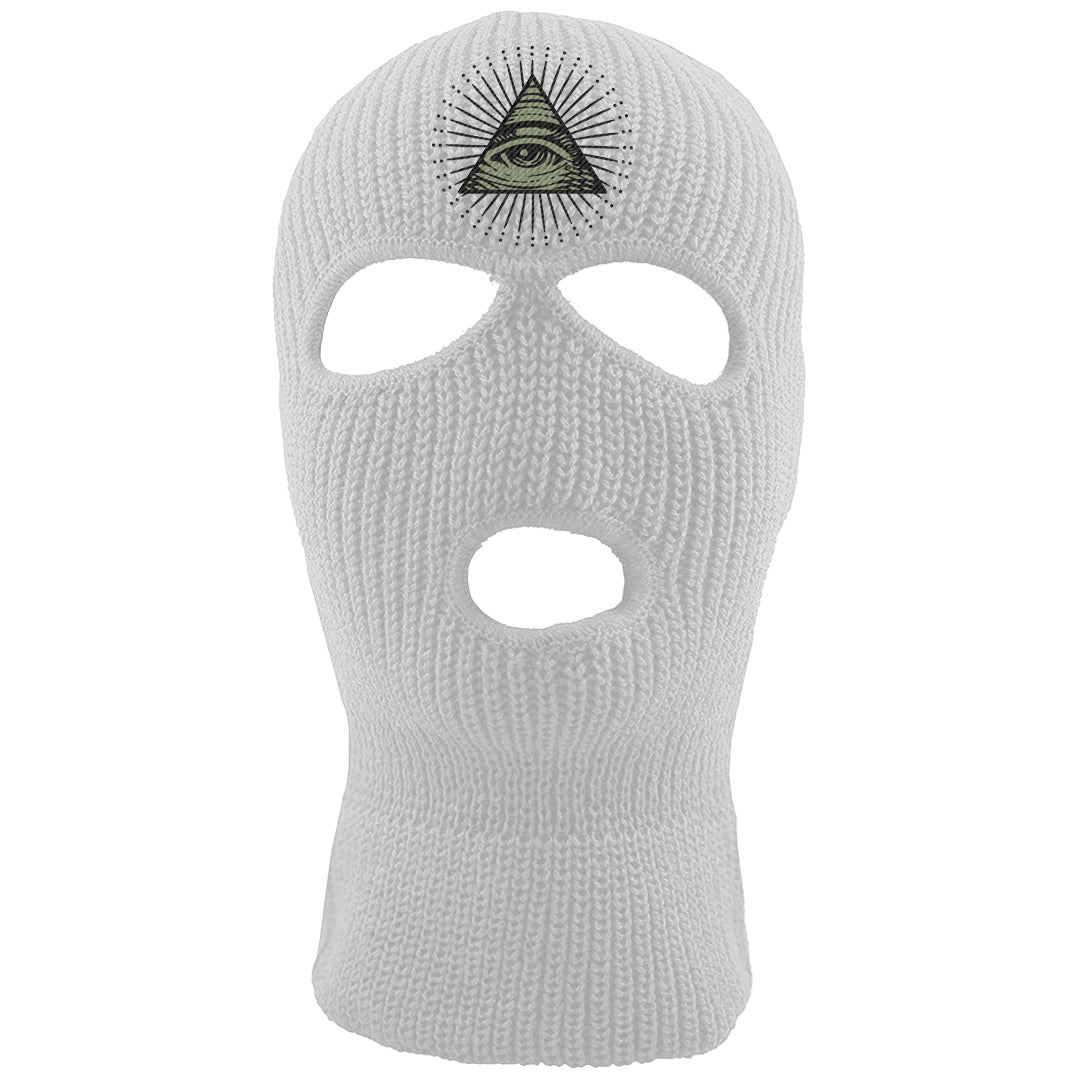 Color of The Month Low 1s Ski Mask | All Seeing Eye, White