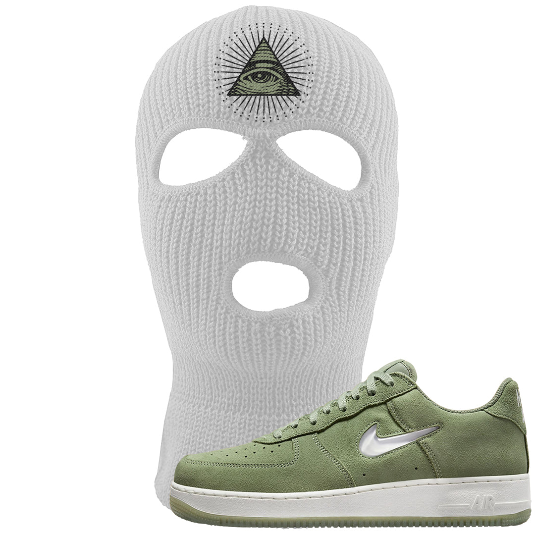 Color of The Month Low 1s Ski Mask | All Seeing Eye, White