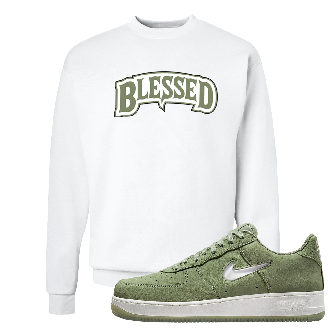 Color of The Month Low 1s Crewneck Sweatshirt | Blessed Arch, White