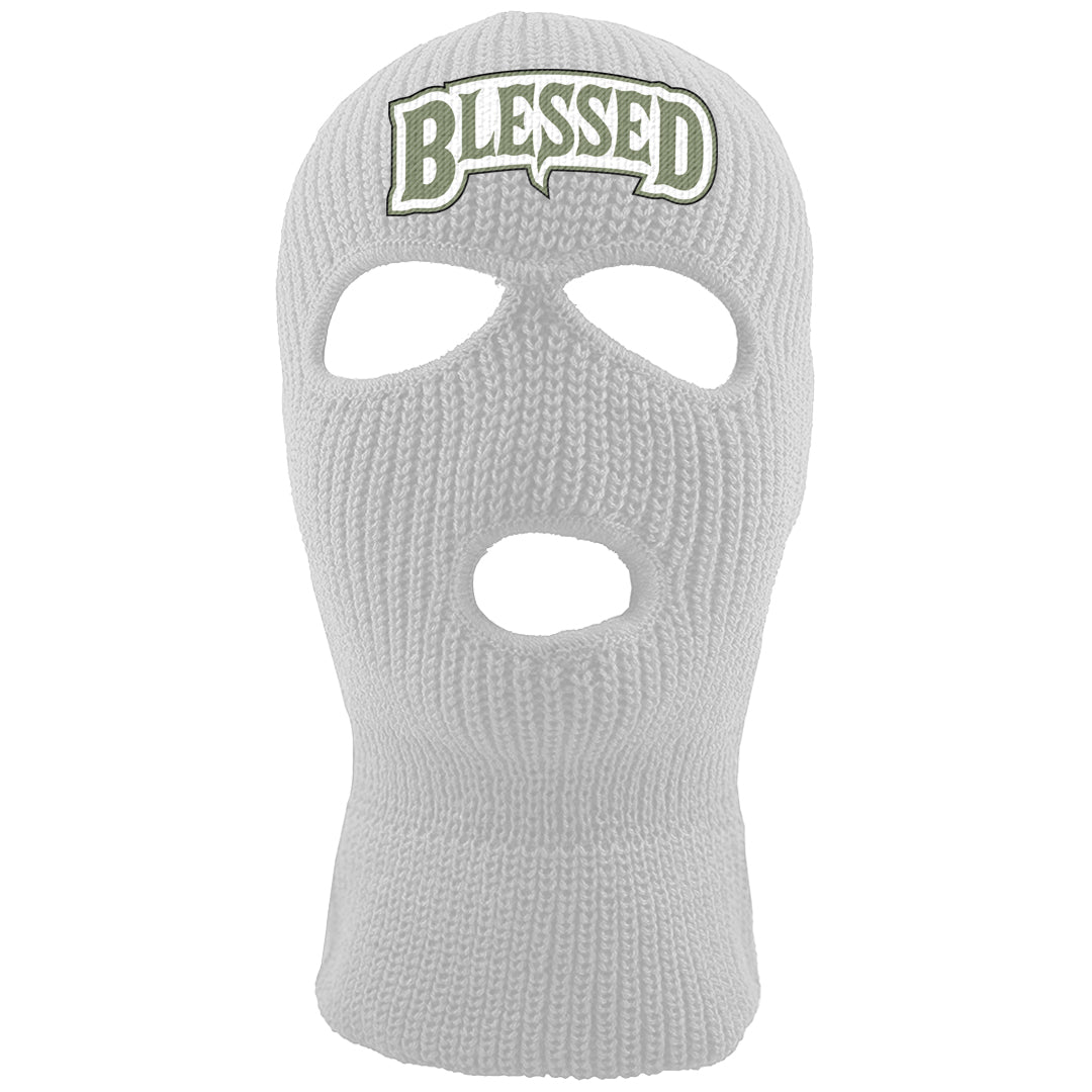 Color of The Month Low 1s Ski Mask | Blessed Arch, White