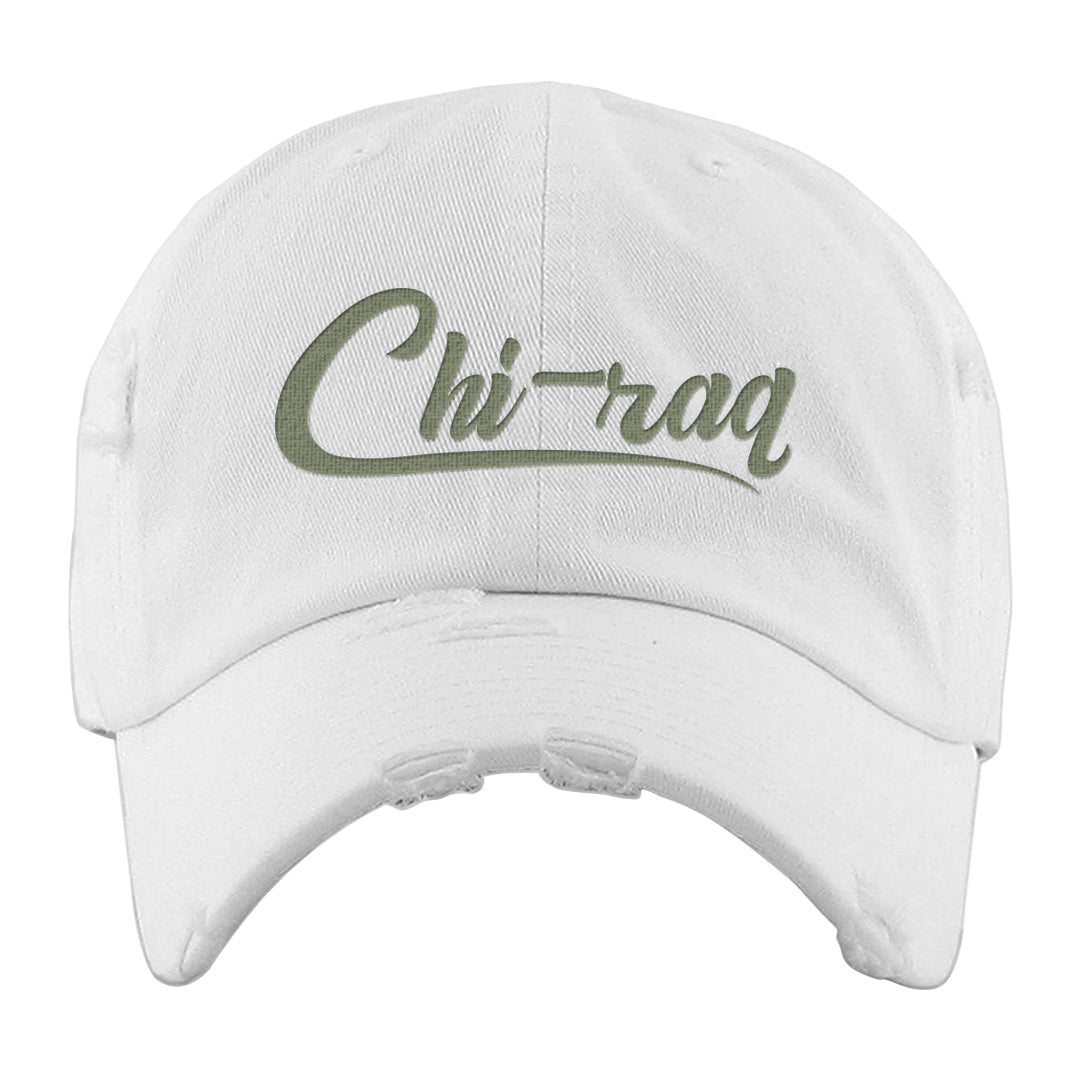 Color of The Month Low 1s Distressed Dad Hat | Chiraq, White