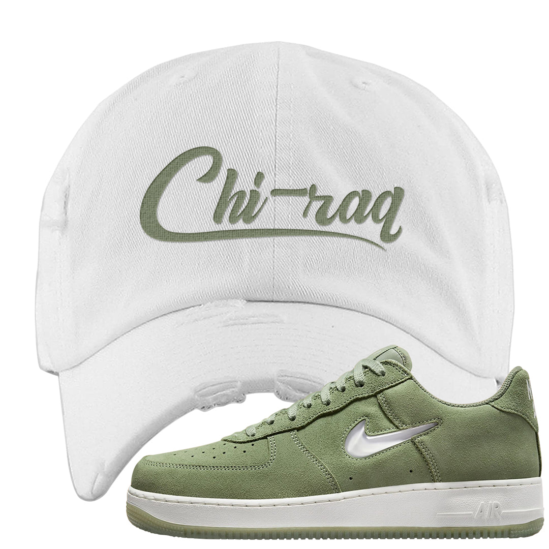 Color of The Month Low 1s Distressed Dad Hat | Chiraq, White